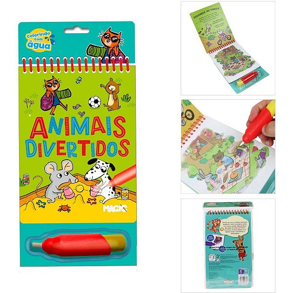 Livro aquabook animais divertidos 24x14cm 10p - magic kids (unidade)