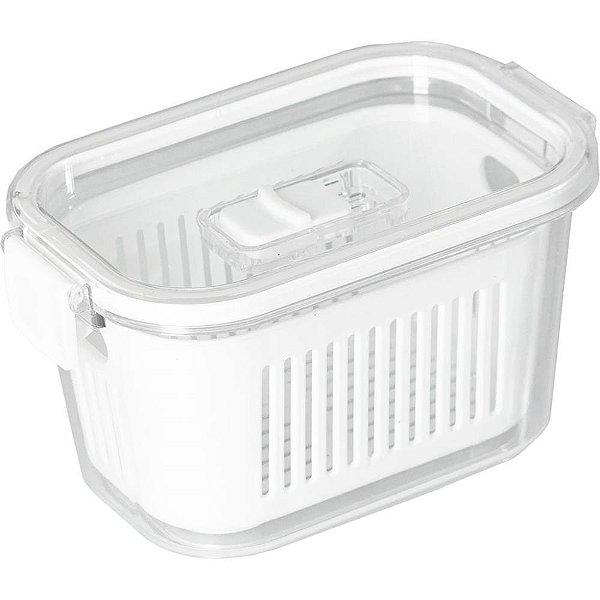Pote acrilico hermetico slim 1780ml branco - paramount (unidade)