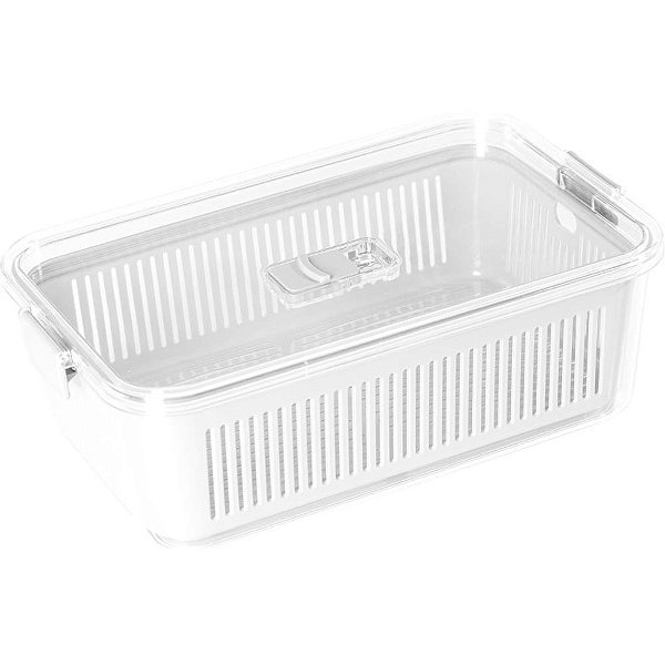 Pote acrilico hermetico slim 2570ml branco - paramount (unidade)