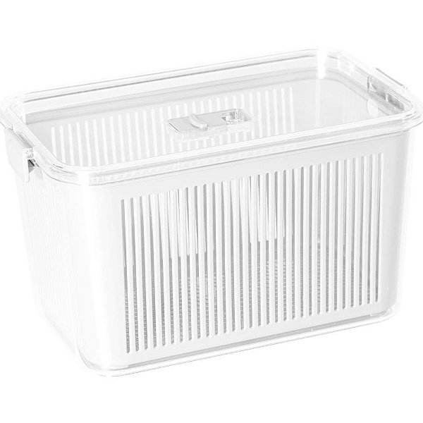 Pote acrilico hermetico slim 4470ml branco - paramount (unidade)