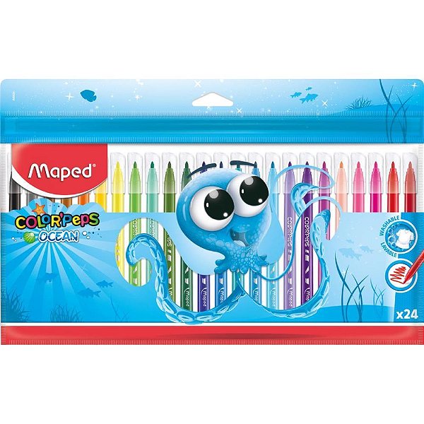 Caneta hidrografica ocean polvo 24 cores - maped (pct.c/06)