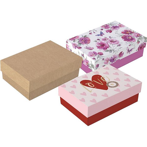 Caixa para presente com tampa petit 16x10x5,5 (s) - cromus (pct.c/10)