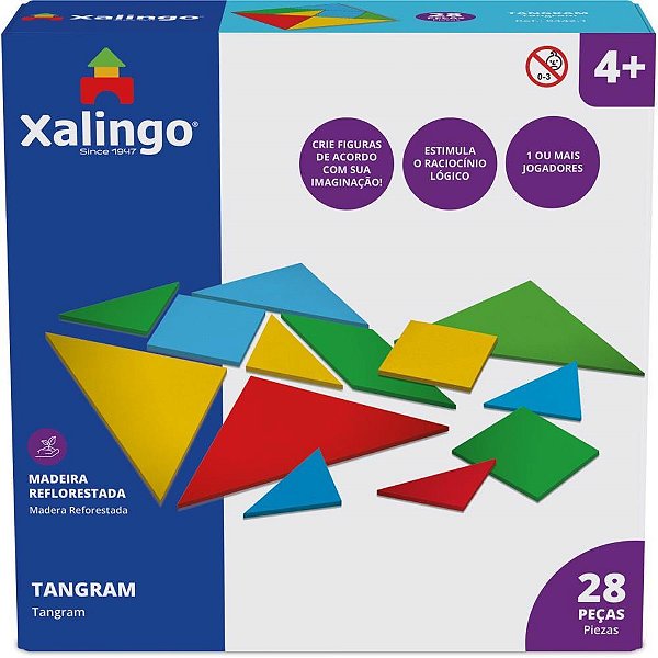 Brinquedo pedagogico tangram 28pcs - xalingo (unidade)