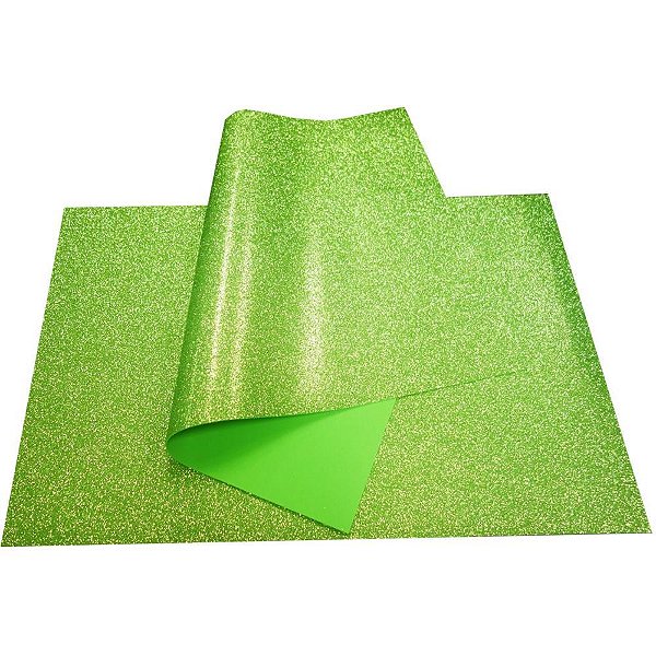 Placa em eva 60x40cm gliter verde - v.m.p. (pct.c/05)