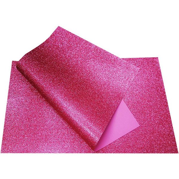 Placa em eva 60x40cm gliter rosa pink - v.m.p. (pct.c/05)