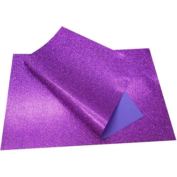 Placa em eva 60x40cm gliter roxo - v.m.p. (pct.c/05)