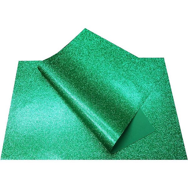 Placa em eva 60x40cm gliter verde bandeira - v.m.p. (pct.c/05)