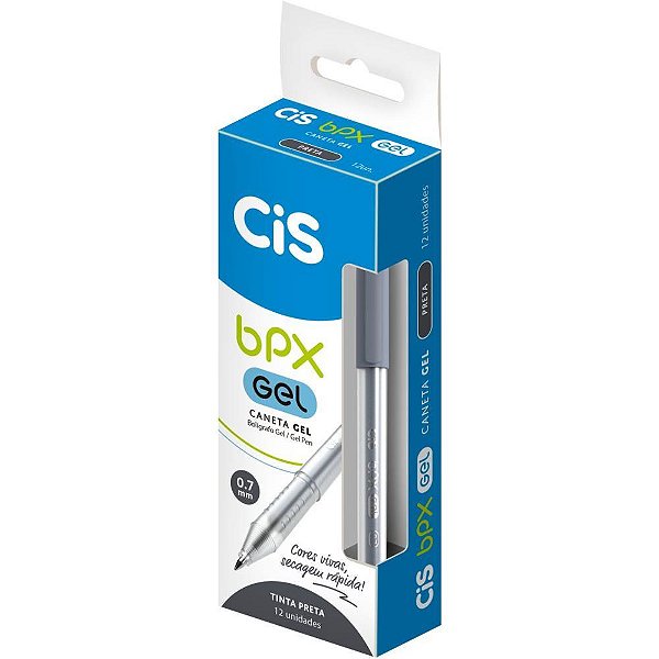 Caneta gel cis bpx gel 0.7mm preta - sertic (cx.c/12)