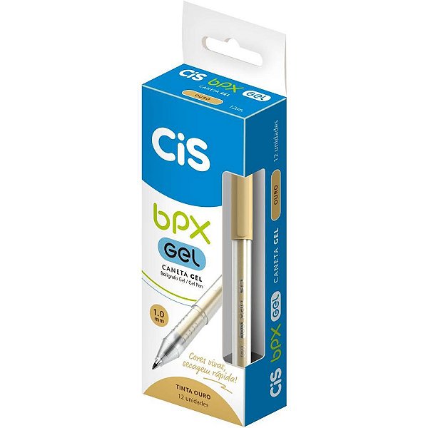 Caneta gel cis bpx gel 1.0mm ouro - sertic (cx.c/12)