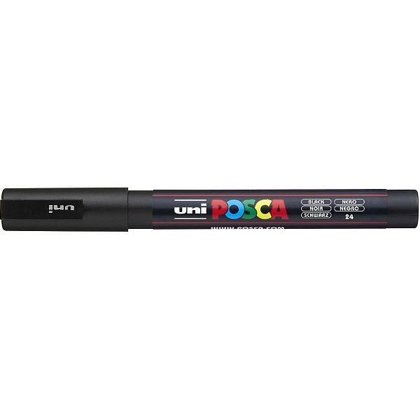 Pincel marcador artesanato posca pc-3m fine line preta - sertic (cx.c/06)
