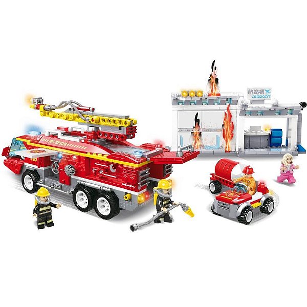 Brinquedo para montar bombeiro ultra caminhao 807pcs - xalingo (unidade)