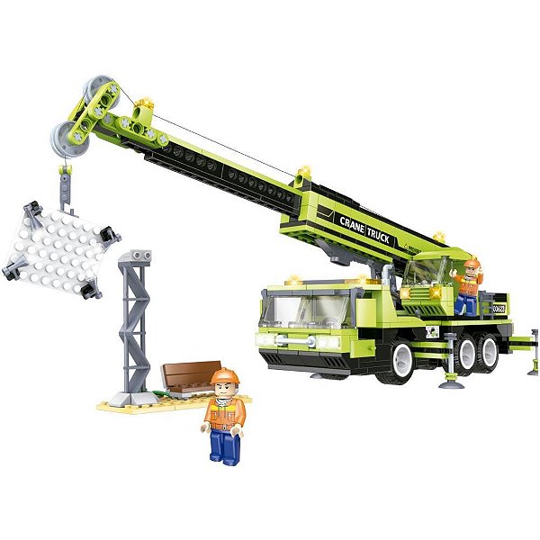 Brinquedo para montar cidade em obra guindaste 481pc - xalingo (unidade)