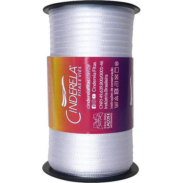 Fita de cetim 04mm 100m. branco - cinderela (unidade)