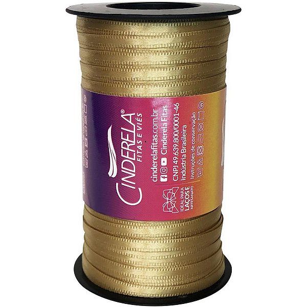 Fita de cetim 04mm 100m. dourado - cinderela (unidade)