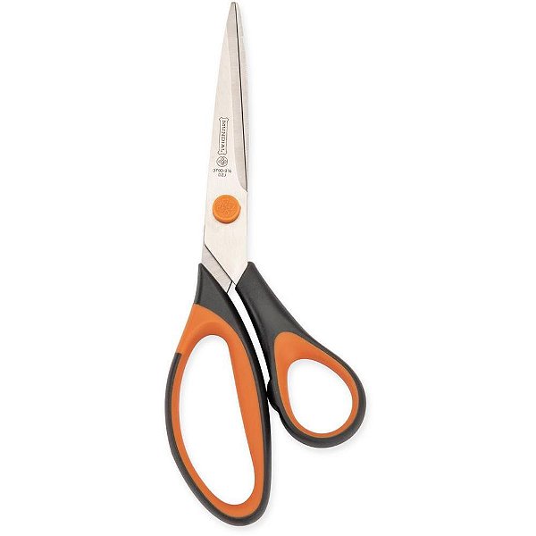Tesoura costura ref. 3700 laranja/grafite 22cm - mundial (blister)