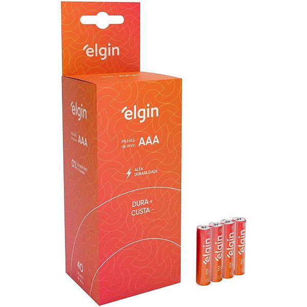 Pilha zinco palito aaa ro3 - elgin (tubo c/40)