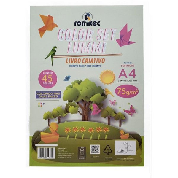Bloco para educacao artistica criativo lummi c/livro 75g 45f - romitec (unidade)