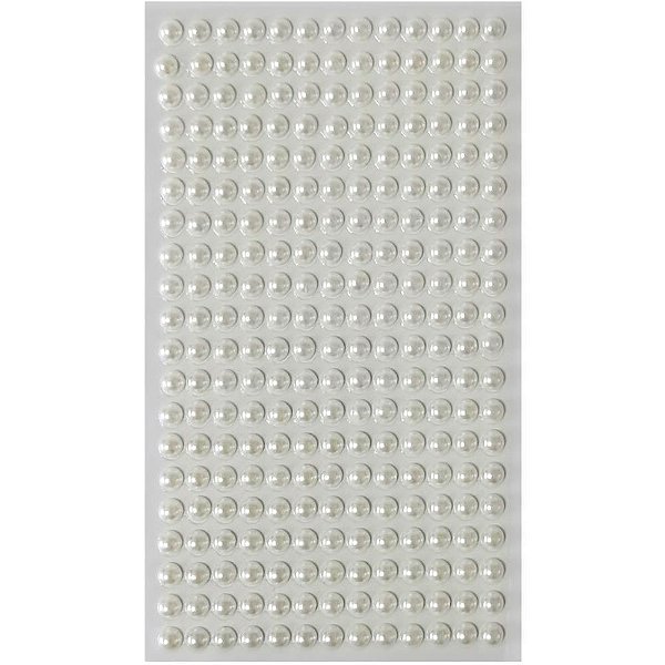 Pedraria 1/2 perola 6mm perola adesiva - make+ (pct.c/12)