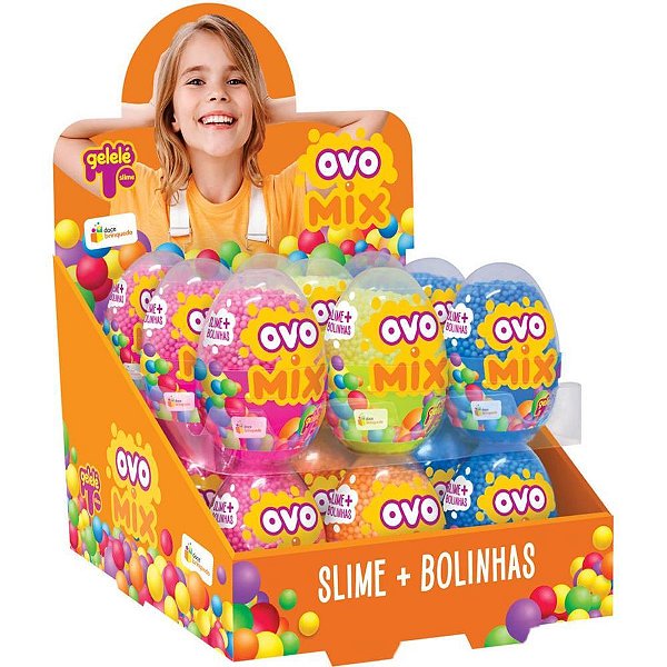 Slime ovo mix foam 63g - doce brinquedo (dp.c/18)