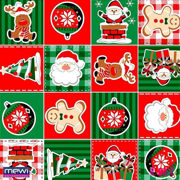 Tnt estampado 1,40m 40g natal animado - mewi (bo-25mts)