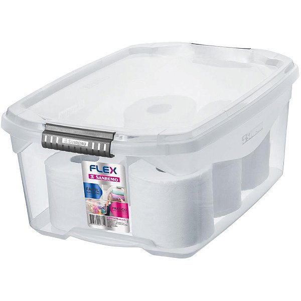 Caixa plastica multiuso flex incolor 20l. - sanremo (unidade)