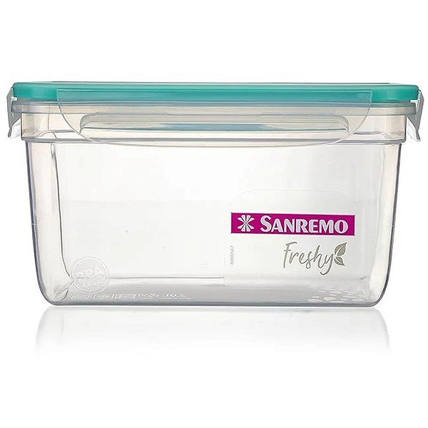 Pote plastico com travas freshy 2l. vd - sanremo (unidade)