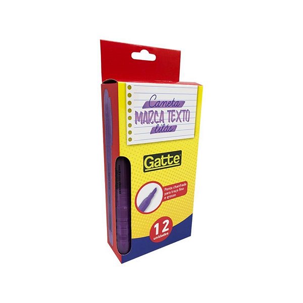 Caneta marca texto gatte lilas 4mm - make+ (cx.c/12)