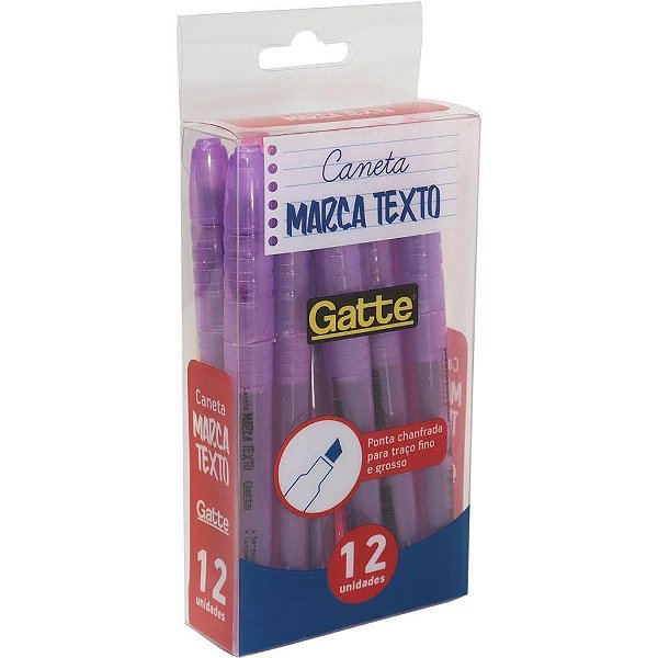 Caneta marca texto gatte lilas 4mm - make+ (cx.c/12)