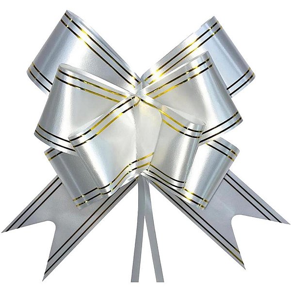 Laco pronto decorado 11mmx20,5cm branco fio dourado - make+ (pct.c/200)
