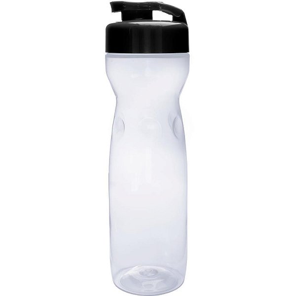 Garrafa plastica veneza transp/preto 600ml - tiba (pct.c/03)