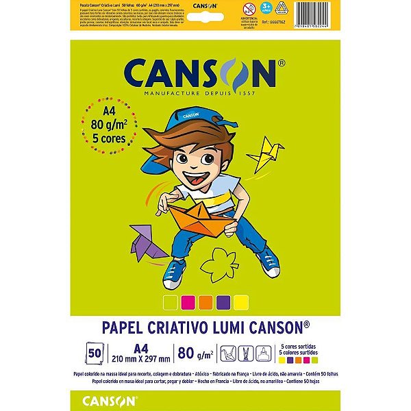 Bloco para educacao artistica lumi a4 80g 50fls 5cores - canson (bloco)