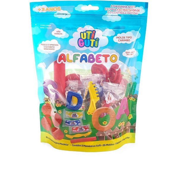 Massa para modelar criativa kit alfabeto utiguti 31pcs - canson (unidade)