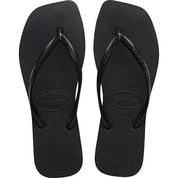 Chinelo havaianas feminino slim square 37/8 preto - havaianas (par)