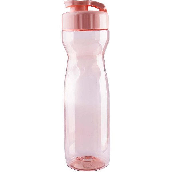 Garrafa plastica veneza transp/rosa 600ml - tiba (pct.c/03)