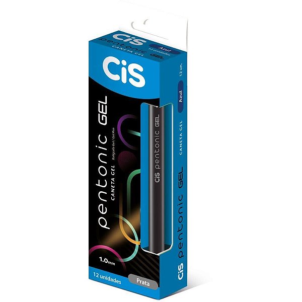 Caneta gel cis pentonic 1,0mm prata - sertic (cx.c/12)