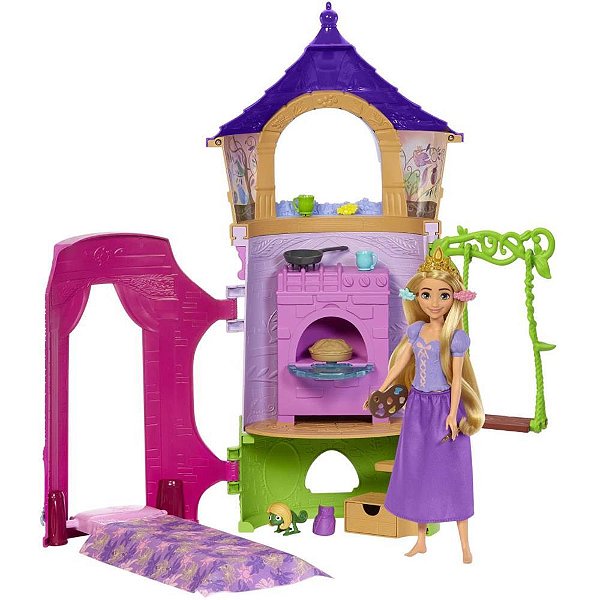 Boneca disney conjunto torre da rapunzel - mattel (unidade)