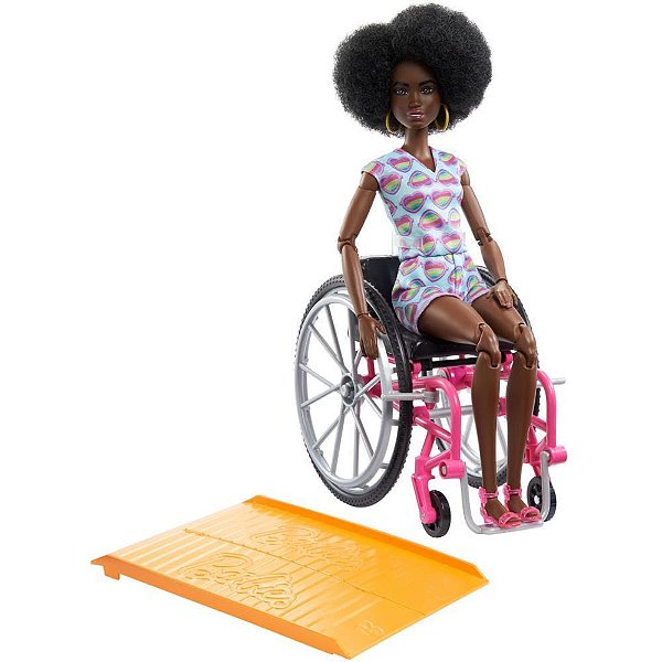 Barbie fashion boneca cadeira de rodas rosa - mattel (unidade)