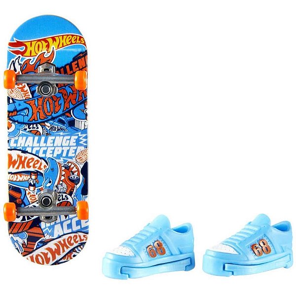 Hot wheels skate skate de dedo + tênis (s) - mattel (unidade)