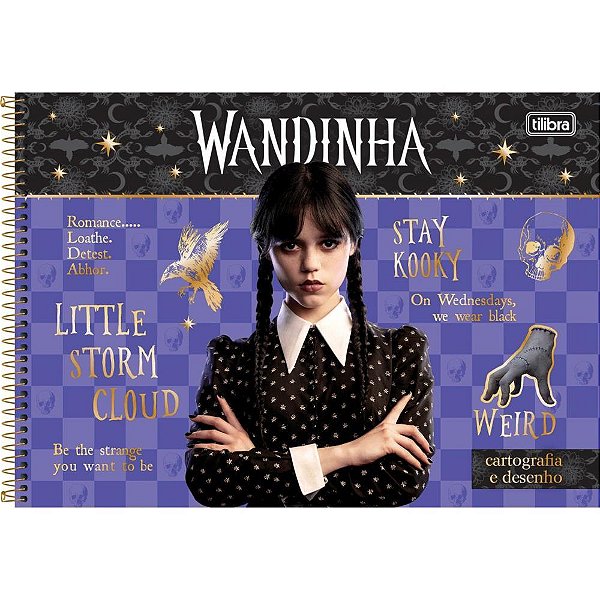 Caderno desenho univ capa dura wandinha 80fls. - tilibra (pct.c/04)