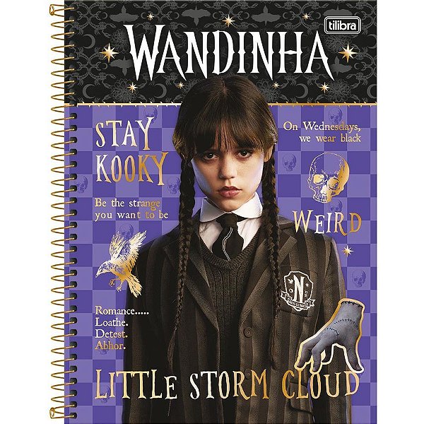 Caderno 10x1 capa dura wandinha 160fls connect - tilibra (pct.c/04)