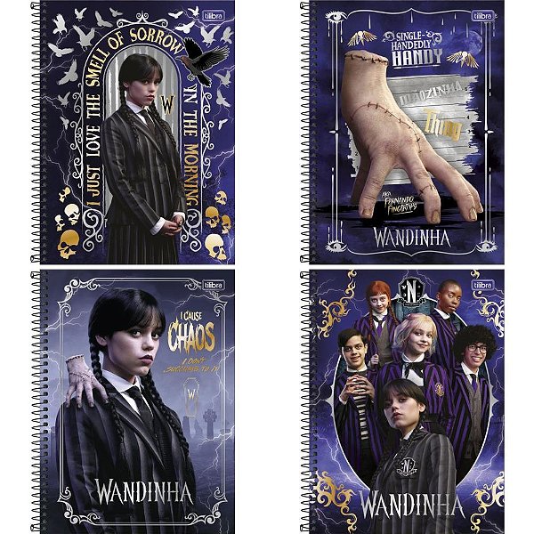 Caderno 01x1 capa dura wandinha 80fls connect - tilibra (pct.c/04)