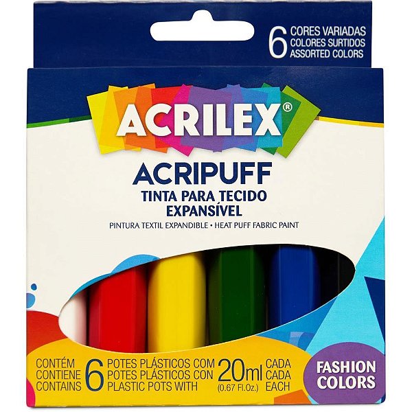 Tinta guache 015ml 06 cores fantasia metallic - acrilex (pct.c/06)