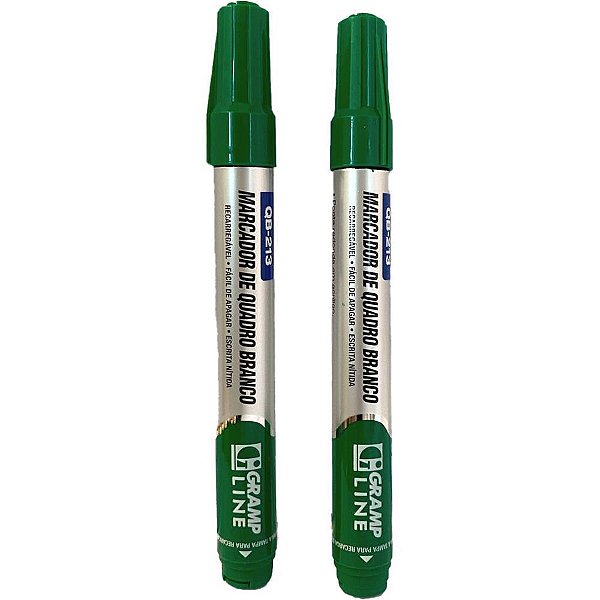 Pincel quadro branco qb213 recarregavel verde - gramp line (cx.c/12)