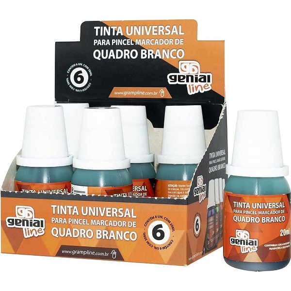 Tinta marcador quadro branco reabastecedor genial 20ml verd - gramp line (cx.c/06)