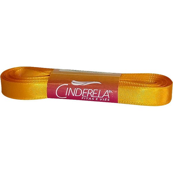 Fita de cetim 10mm 10m. amarelo ouro - cinderela (unidade)