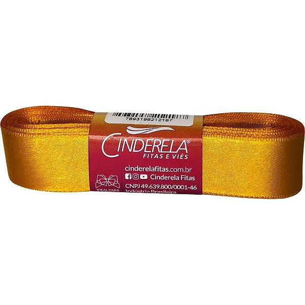 Fita de cetim 22mm 10m. amarelo - cinderela (unidade)