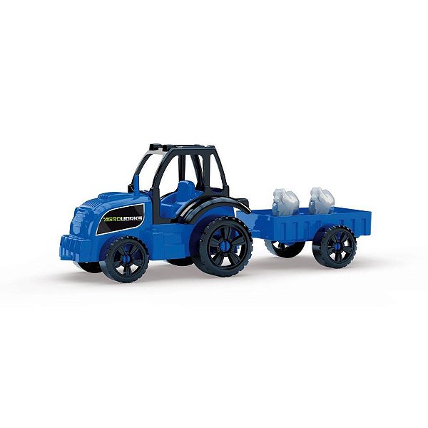 Trator carreta agroworks 33x12x13cm s - ggb plast (unidade)