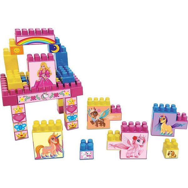 Brinquedo para montar montando meus unicornios 48pcs - ggb plast (unidade)