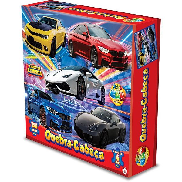 Quebra-cabeca cartonado carros de corrida 150pcs - ggb plast (unidade)