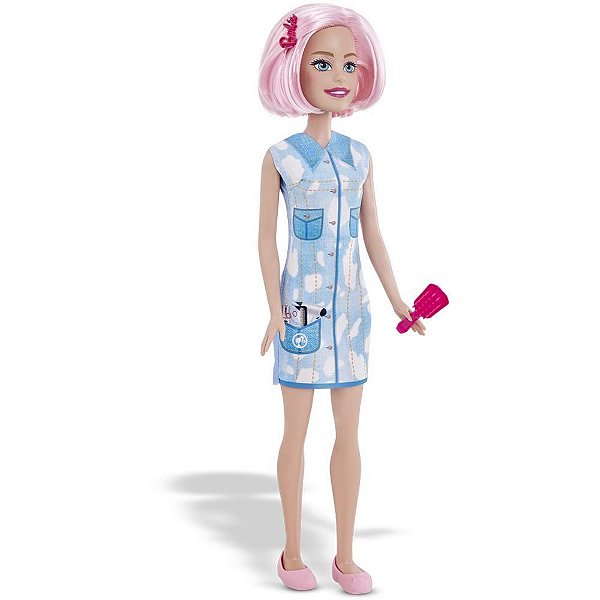 Boneca barbie large doll hair - pupee brinquedos (unidade)
